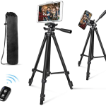 Phone Tripod, Extendable Adjustable Smartphone Tripod Stand with Phone Holder Mount & Remote for Cell Phone