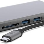 Belkin USB-C Hub, 6-in-1 Multi-Port Docking Station, USB-C Docking Station for iPad, iPad Pro, iPad Mini, MacBook, & More - 60W USB-C Power Delivery 3.0, 4K HDMI USB-A, USB-C, Ethernet & SD Card Ports